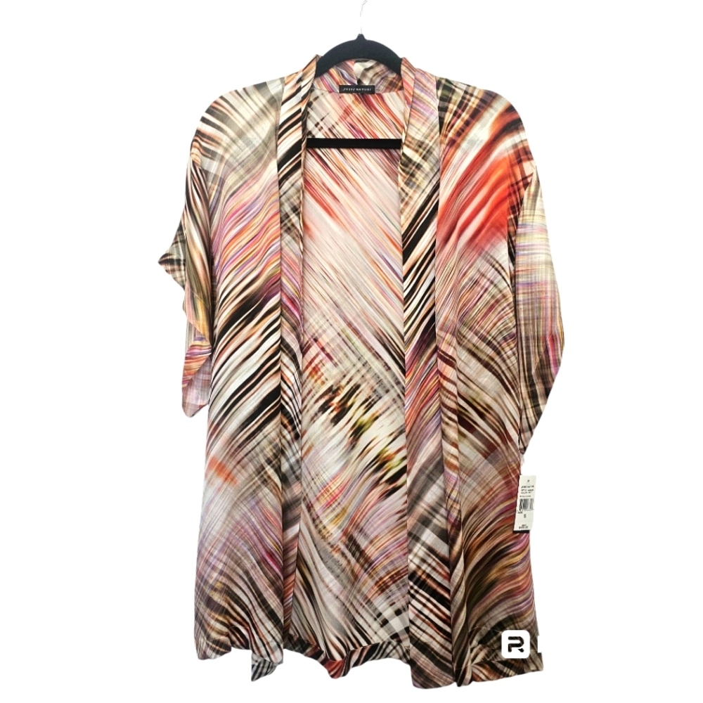 Josie natori women's abstact print 100% silk robe size small